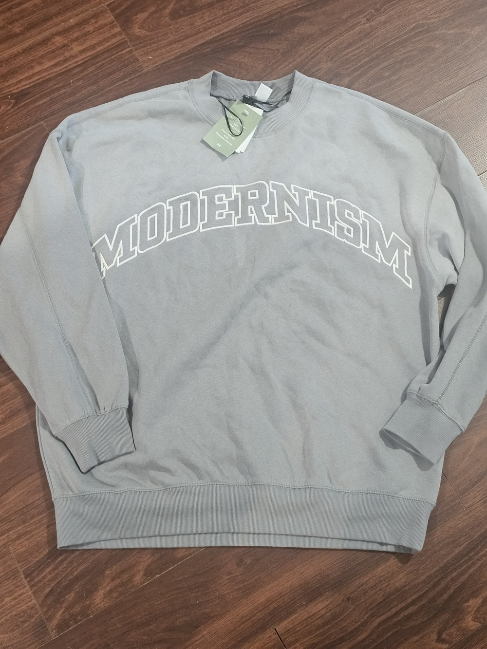 NWT H&M Modernism Crewneck Sweatshirt - Light Gray with White Graphic